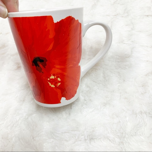 Harbor East Red Hibiscus Coffee Mug Tropical Floral Summer - Picture 7 of 7